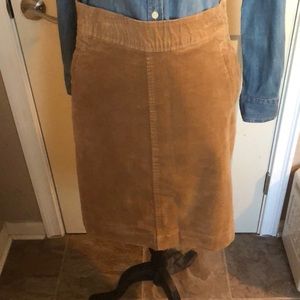 Corduroy khaki skirt